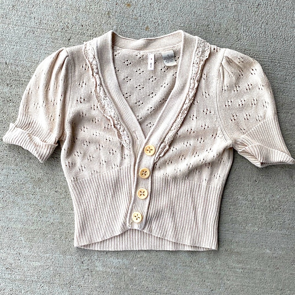 Anthropologie Cream Knit Cardigan